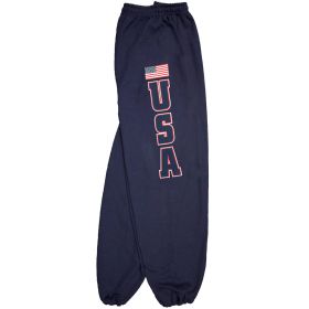 USA FLAG MENS SWEATPANT NAVY (Option: XXXL)