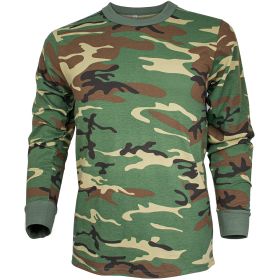 MENS LONG SLEEVE T (Option: SHIRT WOODLAND CAMO  2XL)