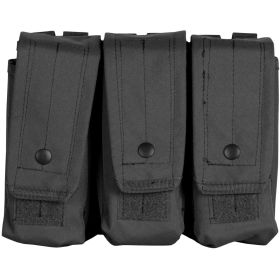 AR (Option: 15 / AK47 TRIPLE MAG POUCH  BLACK)