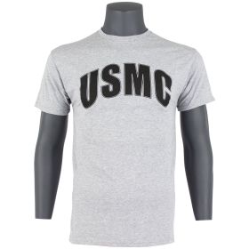 USMC T (Option: SHIRT, GREY/BLK IMPRINT  XL)