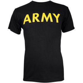 ARMY BLACK T (Option: SHIRT YELLOW IMPRINT  XL *DS)