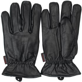 INSULATED ALL LEATHER POLICE GLOVE (Option: BLACK XL)