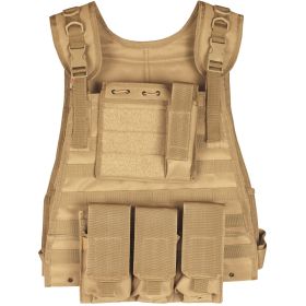 BIG AND TALL MODULAR PLATE CARRIER VEST (Option: COYOTE)