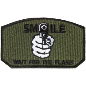 SMILE WAIT FOR THE FLASH PATCH (Option: OLIVE DRAB  6 PACK)