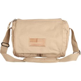 RETRO DEPARTURE SHOULDER BAG W/USA EMBLEM (Option: KHAKI)