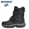 BONA 2022 New Designers Snow Boots For Boys High Top Sneakers For Girls Winter Hiking Sport Shoes Fashion Ankle Boots Children