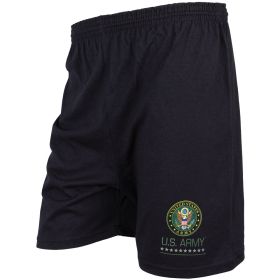 MEN'S BLACK RUNNING SHORT (Option: U.S. ARMY LOGO S)